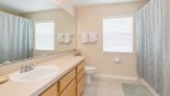 Shared family bathroom with bath & shower over from Highlands Reserve rental Villa direct from owner