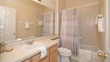 Orlando Villa for rent direct from owner, check out the Family bathroom #3 with bath & shower over, single vanity sink & WC