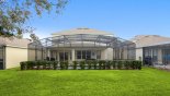 Spacious rental Windsor Hills Resort Villa in Orlando complete with stunning The Villa's pool enclosure is surrounded by privacy bushes