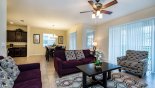 Villa rentals near Disney direct with owner, check out the Family room viewed towards dining area