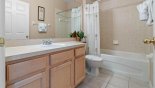 Villa rentals in Orlando, check out the Ground floor family bathroom #2 with bath & shower over, single vanity & WC