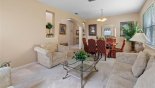 Villa rentals in Orlando, check out the Living room & dining area to front aspect of villa