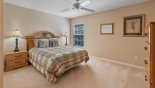 Bedroom #3 with queen sized bed & views onto front gardens from Canterbury 2 Villa for rent in Orlando