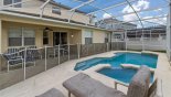 Villa rentals near Disney direct with owner, check out the Pool deck with 6 sun loungers for your sunbathing comfort - pool safety fence erected