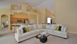 Spacious rental Highlands Reserve Villa in Orlando complete with stunning Family room view showing open plan living area
