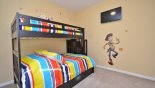 Bedroom 5 with LCD TV and Toy Story theming from Emerald + 11 Villa for rent in Orlando