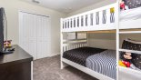 Villa rentals in Orlando, check out the Bedroom #4 with bunk beds (2 x twins)