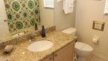 Villa rentals in Orlando, check out the Family bathroom #3 with bath & shower over, single vanity sink & WC