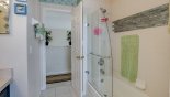 Villa rentals in Orlando, check out the Family bathroom #2 with bath & shower over, single sink & WC