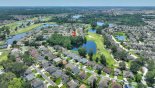 Spacious rental Ridgewood Lakes Villa in Orlando complete with stunning Aerial view of Ridgewood lakes - our villa location arrowed