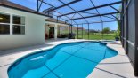 Orlando Villa for rent direct from owner, check out the View of pool towards covered lanai, lake & golf course
