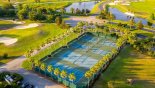 Aerial view of community tennis courts - www.iwantavilla.com is your first choice of Villa rentals in Orlando direct with owner