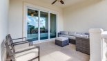 Villa rentals near Disney direct with owner, check out the Spacious balcony off loft entertainment room with comfortable seating