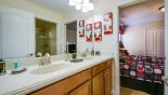 Jack & Jill bathroom #3 with large walk-in shower with this Orlando Villa for rent direct from owner