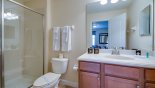 Bedroom #6 ensuite bathroom with double walk-in shower from Champions Gate rental Villa direct from owner