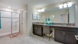 Villa rentals in Orlando, check out the Master Bathroom 2 with his & hers sinks with sink & double walk in shower
