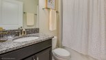 Villa rentals near Disney direct with owner, check out the Family Bathroom 5 with single sink, WC & bath with shower over