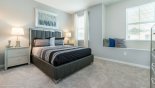 Villa rentals in Orlando, check out the Bedroom 3 with queen size bed and calming grey color scheme