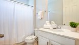 Bathroom 3 with shower over bath, WC & single sink - www.iwantavilla.com is the best in Orlando vacation Villa rentals