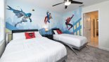 Villa rentals near Disney direct with owner, check out the Superhero themed Bedroom 4 with 1 full size bed & 1 twin size bed
