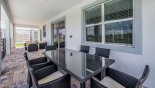 The lanai is perfect for al fresco dining from Champions Gate rental Villa direct from owner