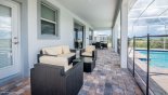 Maui 8 Villa rental near Disney with Plenty of comfortable seating under the shade of the lanai