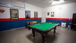 Games room with pool table, air hockey & table foosball from Brentwood 9 Villa for rent in Orlando