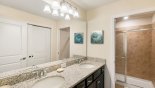 Castaway 1 Townhouse rental near Disney with Master 1 ensuite bathroom with large walk-in shower. his & hers sinks & WC