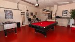 Games room with pool table and table football - www.iwantavilla.com is the best in Orlando vacation Villa rentals