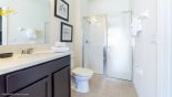 Master #2 ensuite bathroom with walk-in double shower, WC & single sink - www.iwantavilla.com is the best in Orlando vacation Villa rentals