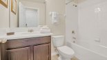 Villa rentals in Orlando, check out the Family bathroom #4 with bath & shower over
