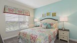Townhouse rentals near Disney direct with owner, check out the Ground floor bedroom #4 with queen sized bed & views onto front gardens