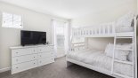 Spacious rental Champions Gate Villa in Orlando complete with stunning Bedroom #4 with bunk beds (twin over full-size) & LCD cable TV