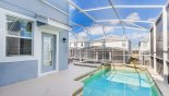 Spacious rental Champions Gate Villa in Orlando complete with stunning North facing pool & spa gets sun from left (west) & right (east) during day