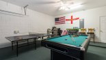Games room with pool table and table tennis - note gas BBQ which is available to use on pool deck from Solana Resort rental Villa direct from owner