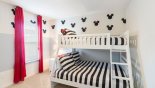 Villa rentals near Disney direct with owner, check out the Bedroom #5 with bunk beds (twin over full-size) & Mickey & Minnie theming