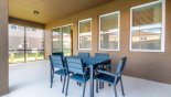 Covered lanai with patio table & 6 chairs - www.iwantavilla.com is the best in Orlando vacation Villa rentals