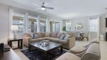 Spacious rental Solterra Resort Villa in Orlando complete with stunning Family room with views and direct access onto pool deck