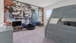 Bedroom #4 with Star Wars theming and smart TV from Wellington 1 Villa for rent in Orlando