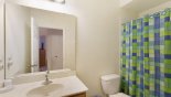 Spacious rental Watersong Resort Villa in Orlando complete with stunning Family bathroom #2 with bath & shower over