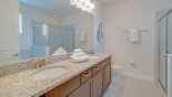 Spacious rental Reunion Resort Villa in Orlando complete with stunning Master #3 ensuite bathroom with bath, walk-in shower, dual sinks & WC