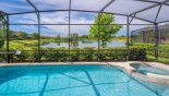 South facing pool & spa with stunning lake views from Magna Bay 2 Villa for rent in Orlando