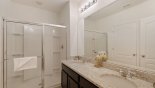 Villa rentals in Orlando, check out the Master ensuite bathroom #2 with walk-in shower, his 'n' hers sinks & separate WC