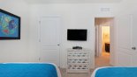 Villa rentals near Disney direct with owner, check out the Bedroom #5 with wall mounted LCD cable TV