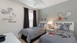 Spacious rental Solterra Resort Villa in Orlando complete with stunning Bedroom #6 with twin beds & Micky Mouse theming