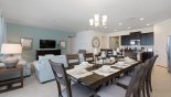 Villa rentals in Orlando, check out the Dining area viewed towards kitchen & family room