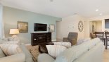 Spacious rental Solterra Resort Villa in Orlando complete with stunning Family room with large wall mounted LCD cable TV