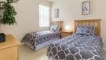 Side twin bedroom with large built-in wardrobe (out of view) from Highlands Reserve rental Villa direct from owner