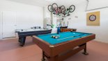 Games room with pool table, air hockey, table foosball and darts from Jasmine 1 Villa for rent in Orlando