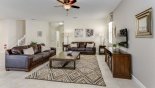 Spacious rental Champions Gate Villa in Orlando complete with stunning Family room viewed towards entrance hallway